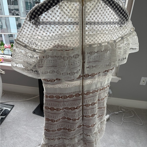 Self-Portrait White Lace Crochet Dress - Picture 3 of 5